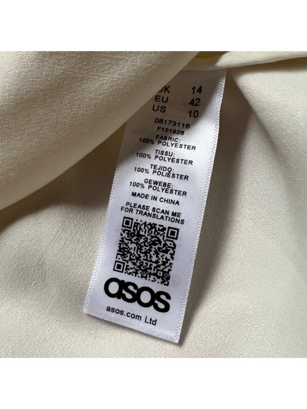 Asos Size 10 Ivory Satin Pleated Ruched Detail Short Puff Sleeve Blouse Top NWT - Picture 2 of 15